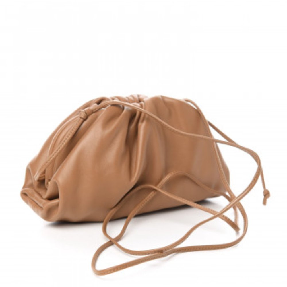 BOTTEGA VENETA Butter Calfskin The Mini Pouch Cammello